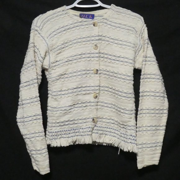 HER Sweaters - HER | small | Chic Textured Button-Up Cardigan | Made In Canada | 100% Cotton